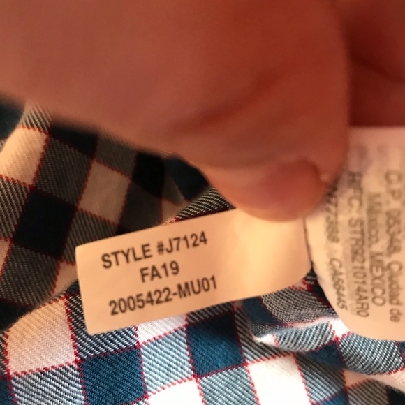 CREWCUTS Boys Blue Plaid Button Down Dress Shirt - Picture 6 of 6